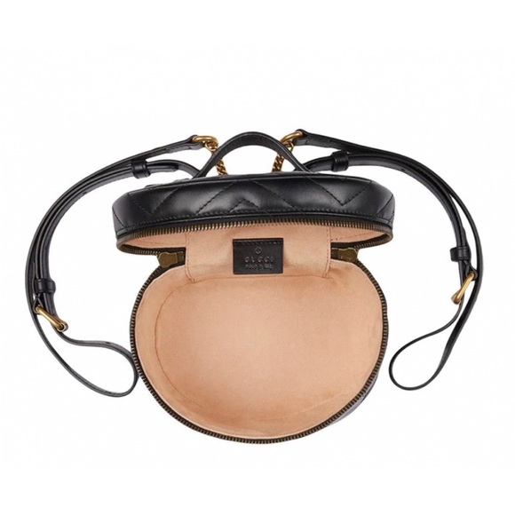 Gucci New With Box GG Marmont Black Leather Vanity Case Backpack - Picture 5 of 13